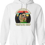 Botanist Hiking Team Botany Sloth Hoodie - Retro Graphic Pullover Hoodie for Men & Women - White