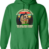 Botanist Hiking Team Botany Sloth Hoodie - Retro Graphic Pullover Hoodie for Men & Women - Green