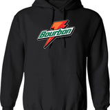Bourbon Is My Gatorade Hoodie - Retro Graphic Pullover Hoodie for Men & Women - Black