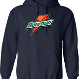 Bourbon Is My Gatorade Hoodie - Retro Graphic Pullover Hoodie for Men & Women - Navy