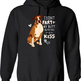 Boxer Funny Didnt Fart Butt Blew Kiss Hoodie - Black