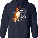 Boxer Funny Didnt Fart Butt Blew Kiss Hoodie - Navy