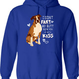 Boxer Funny Didnt Fart Butt Blew Kiss Hoodie - Blue