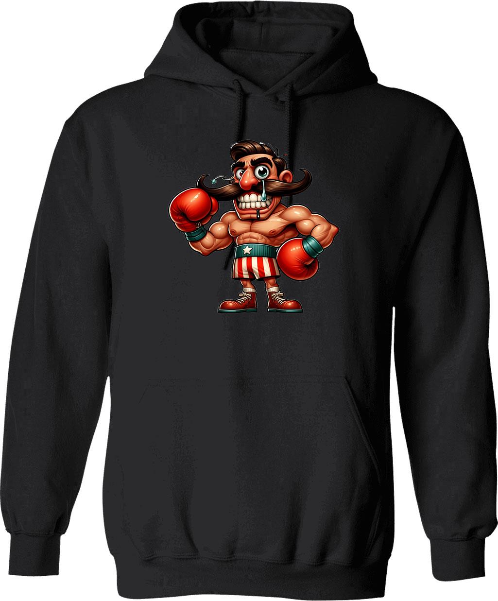 Boxing Legends The Uppercut Hoodie - Retro Graphic Pullover Hoodie for Men & Women - Black