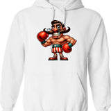 Boxing Legends The Uppercut Hoodie - Retro Graphic Pullover Hoodie for Men & Women - White