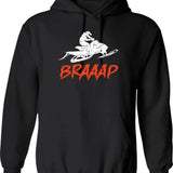 Braaap Snowmobile Braap Motor Sled Ii Hoodie - Black