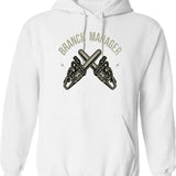 Branch Manager Lumberjack And Logger Hoodie - Retro Graphic Pullover Hoodie for Men & Women - White