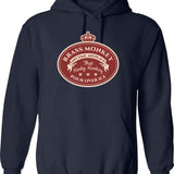 Brass Monkey Classic Hoodie - Retro Graphic Pullover Hoodie for Men & Women - Navy