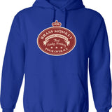 Brass Monkey Classic Hoodie - Retro Graphic Pullover Hoodie for Men & Women - Blue