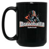 Brawlhalla Survivor - Brawlhalla Black Coffee Mug, Gift Coffee Mug - Black