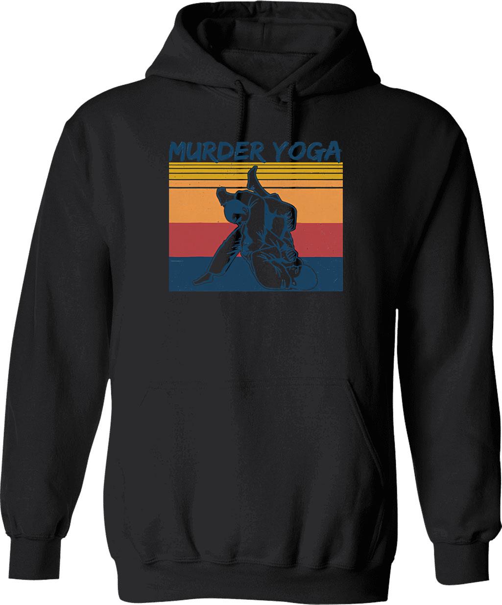 Brazilian Jiu Jitsu Funny Murder Yoga Vintage Hoodie - Black