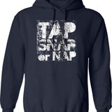 Brazilian Jiujitsu Tap Snap Nap Funny Jiu Jitsu Hoodie - Navy
