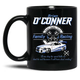 Brian O'Conner Family Racing Fast and Furious Tribute Black Coffee Mug, Gift Coffee Mug