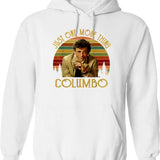 Bright Sly Detective Modest Style Old Car Music Retro Funny Men Columbo Hoodie - White