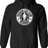 Broken Leg Club Member Logo Vintage Surgery Funny Get Well Soon Hoodie - Black