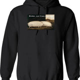 Brother May I Have Some Oats Pig Meme Graphic Pullover Hoodie - Black