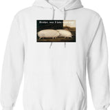 Brother May I Have Some Oats Pig Meme Graphic Pullover Hoodie - White