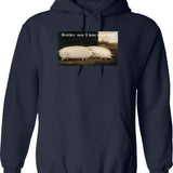 Brother May I Have Some Oats Pig Meme Graphic Pullover Hoodie - Navy