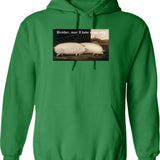 Brother May I Have Some Oats Pig Meme Graphic Pullover Hoodie - Green