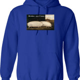 Brother May I Have Some Oats Pig Meme Graphic Pullover Hoodie - Blue