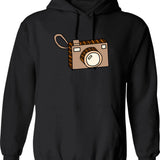 Brown Camera Illustration A Cute Retro Image For Photography Lovers. Hoodie - Black