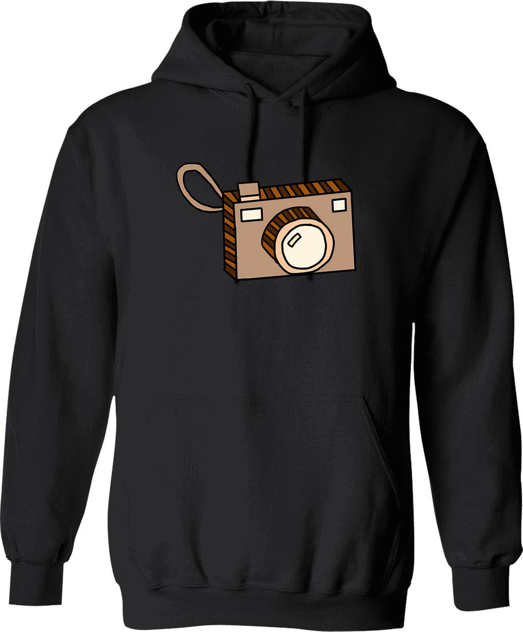 Brown Camera Illustration A Cute Retro Image For Photography Lovers. Hoodie - Black