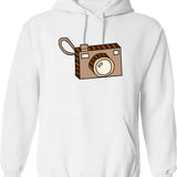Brown Camera Illustration A Cute Retro Image For Photography Lovers. Hoodie - White