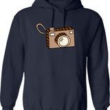 Brown Camera Illustration A Cute Retro Image For Photography Lovers. Hoodie - Navy