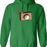 Brown Camera Illustration A Cute Retro Image For Photography Lovers. Hoodie - Green