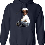 Buckwheat Injinier O Tay Hoodie - Retro Graphic Pullover Hoodie for Men & Women - Navy