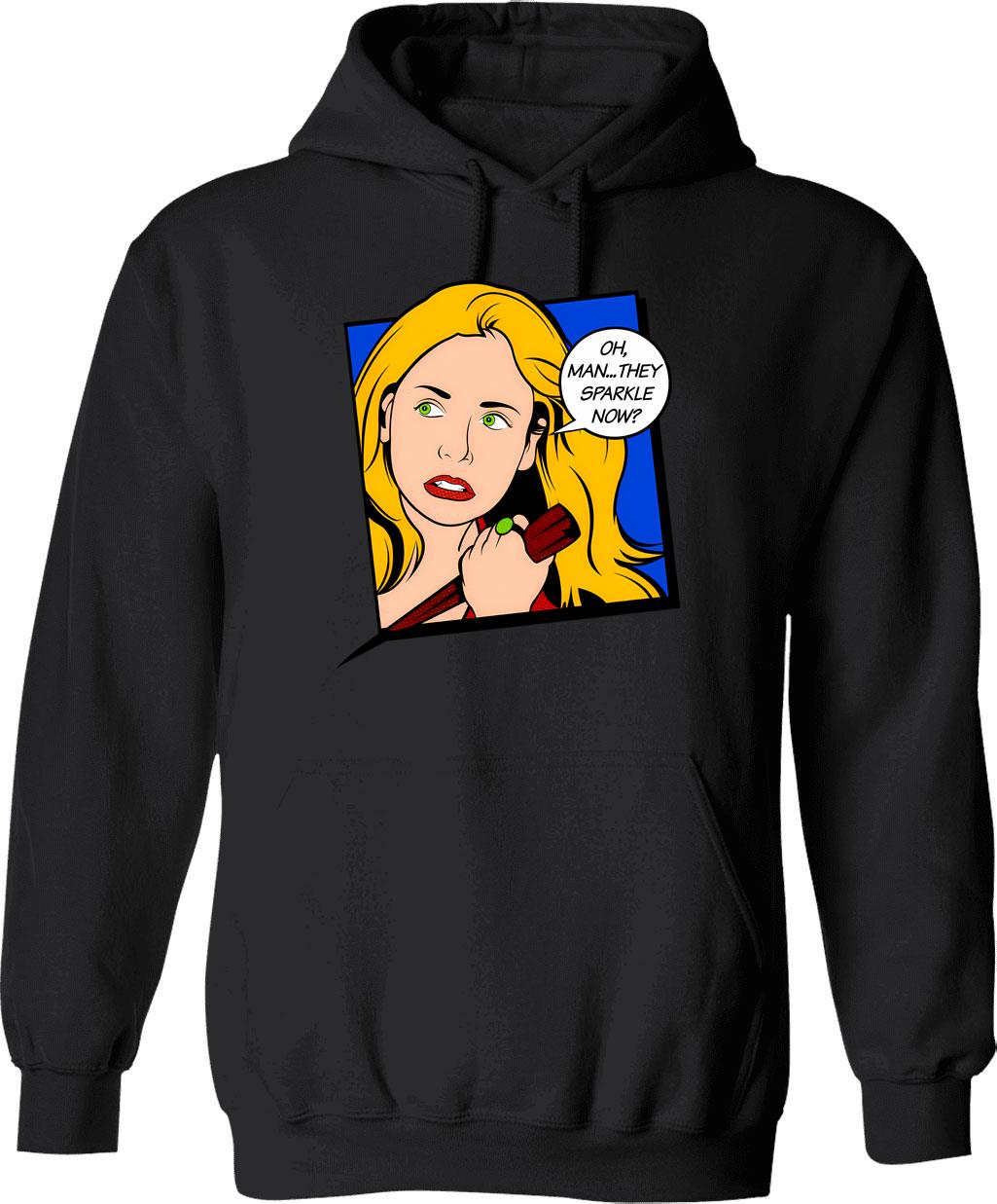 Buffy Pop Art Hoodie - Retro Graphic Pullover Hoodie for Men & Women - Black