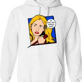 Buffy Pop Art Hoodie - Retro Graphic Pullover Hoodie for Men & Women - White