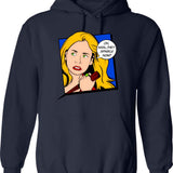Buffy Pop Art Hoodie - Retro Graphic Pullover Hoodie for Men & Women - Navy