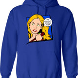 Buffy Pop Art Hoodie - Retro Graphic Pullover Hoodie for Men & Women - Blue
