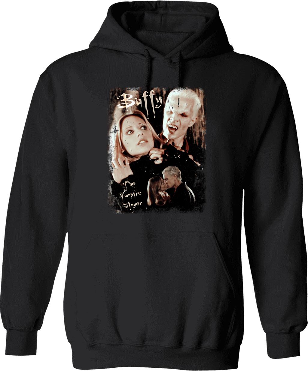 Buffy Spike Hoodie - Retro Graphic Pullover Hoodie for Men & Women - Black