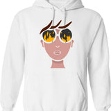 Burn Hoodie - Retro Graphic Pullover Hoodie for Men & Women - White