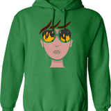 Burn Hoodie - Retro Graphic Pullover Hoodie for Men & Women - Green