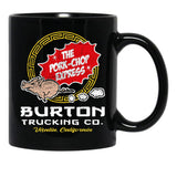 Burton Pork Chop Express Trucking Black Coffee Mug, Gift Coffee Mug - Black