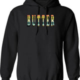 Butter Hoodie - Retro Graphic Pullover Hoodie for Men & Women - Black