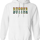 Butter Hoodie - Retro Graphic Pullover Hoodie for Men & Women - White