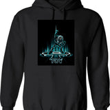 Buzz-tron Hoodie - Retro Graphic Pullover Hoodie for Men & Women - Black