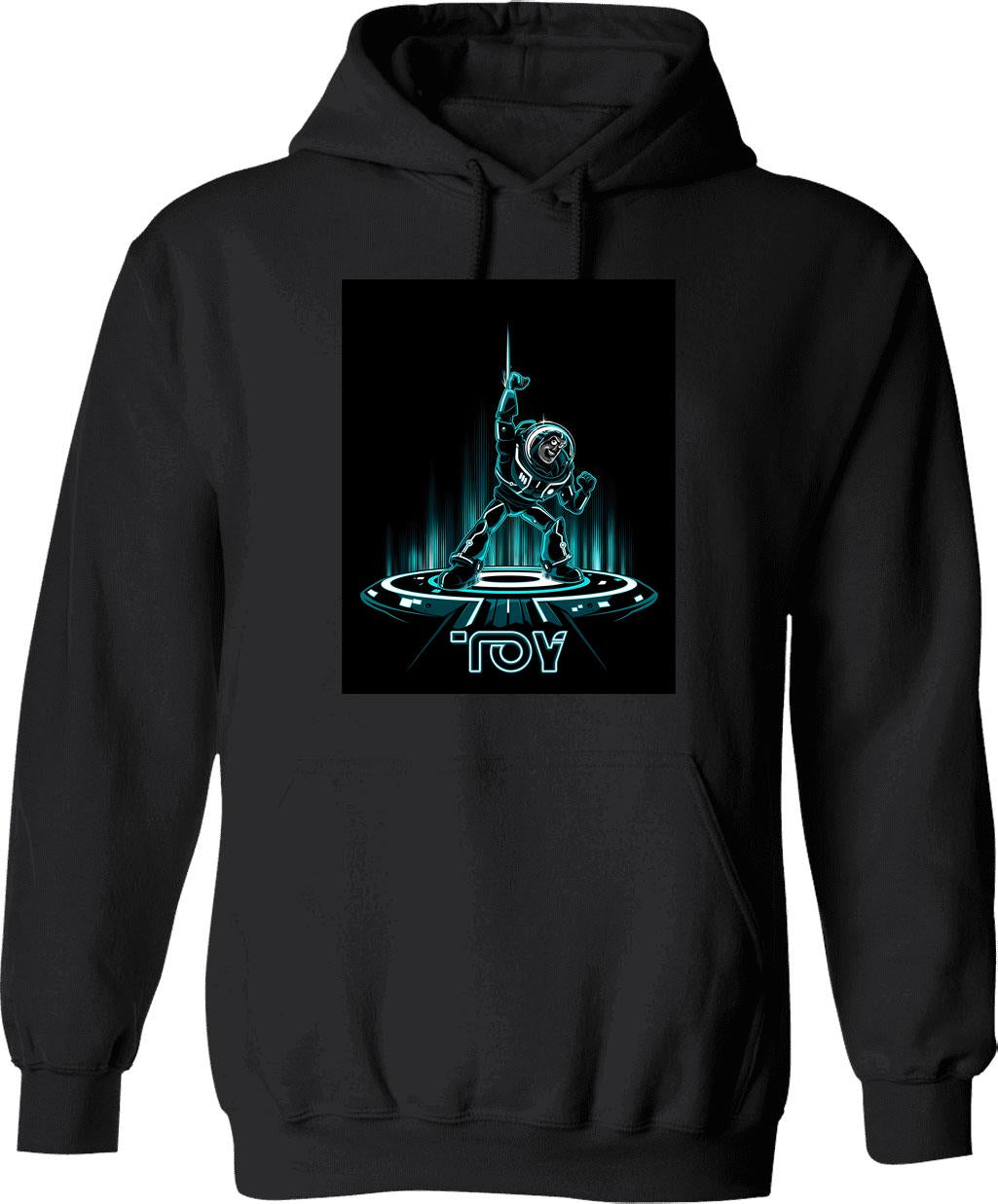 Buzz-tron Hoodie - Retro Graphic Pullover Hoodie for Men & Women - Black