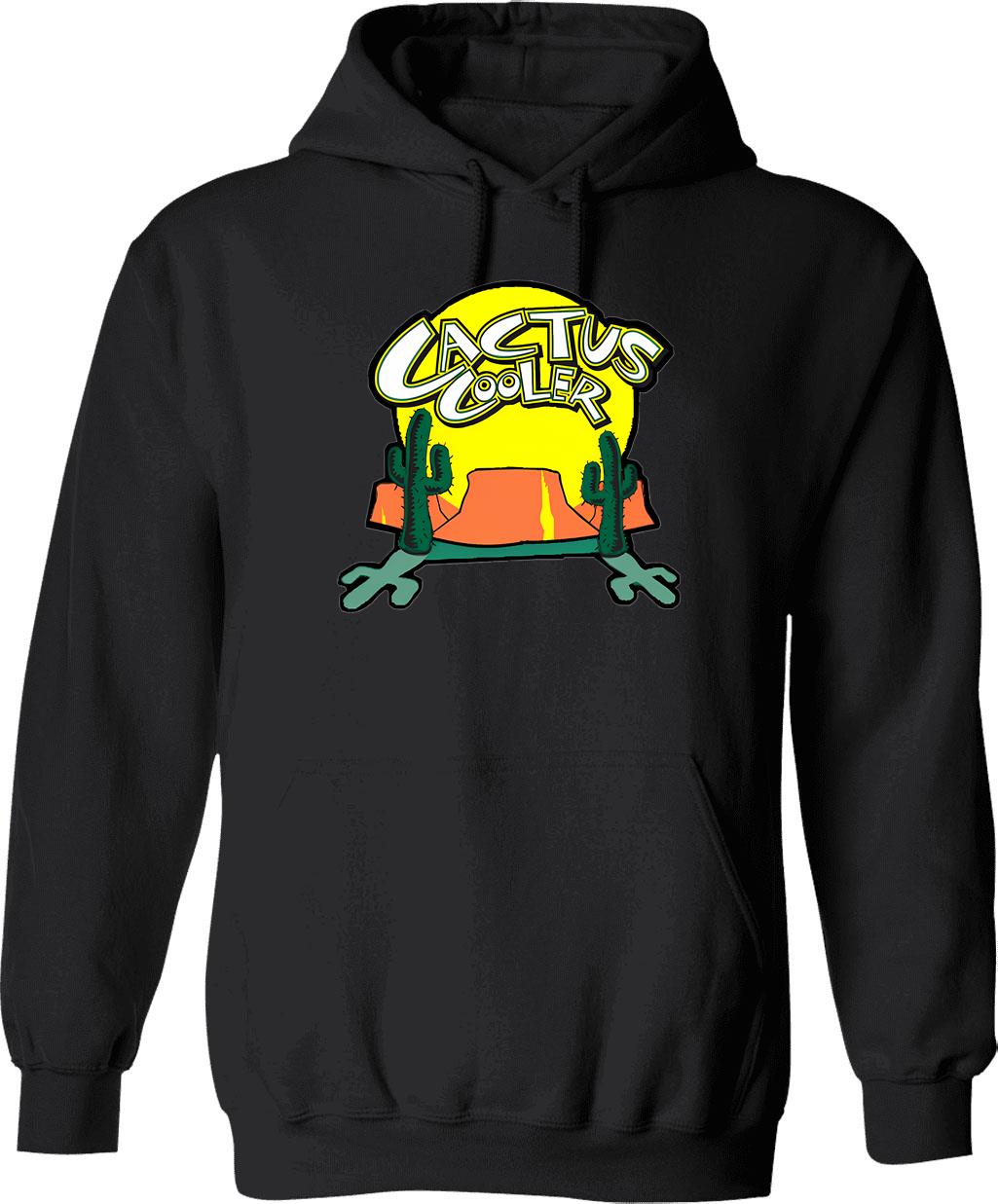 Cactus Cooler Hoodie - Retro Graphic Pullover Hoodie for Men & Women - Black