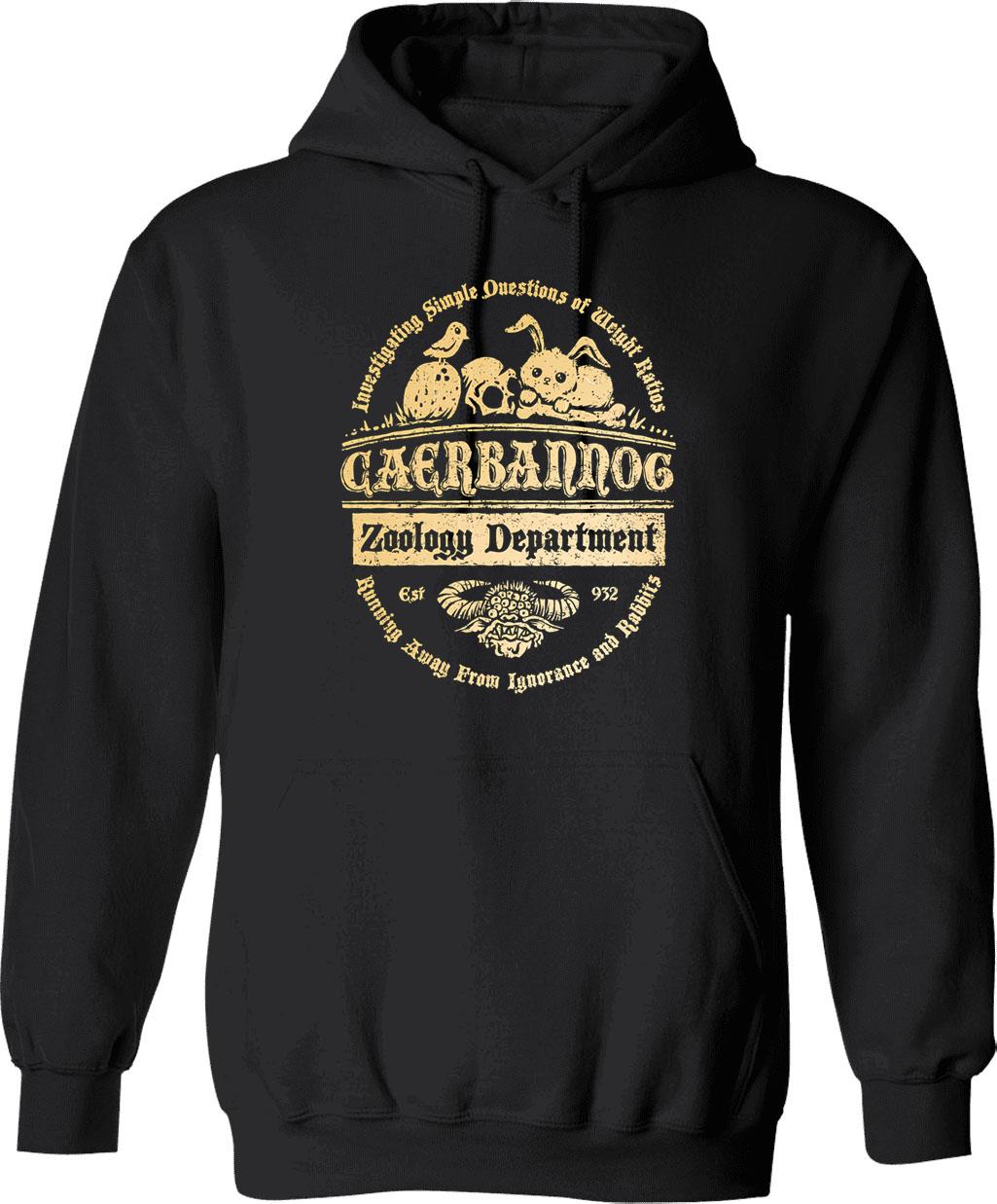 Caerbannog Zoology Department Hoodie - Retro Graphic Pullover Hoodie for Men & Women - Black