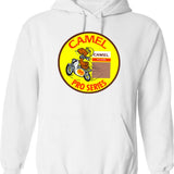 Camel Racing Hoodie - Retro Graphic Pullover Hoodie for Men & Women - White
