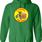Camel Racing Hoodie - Retro Graphic Pullover Hoodie for Men & Women - Green