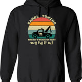 Camel Towing Retro Adult Humor Saying Funny Halloween Hoodie - Black