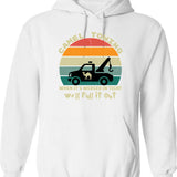 Camel Towing Retro Adult Humor Saying Funny Halloween Hoodie - White