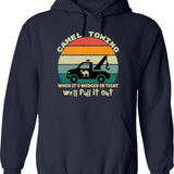 Camel Towing Retro Adult Humor Saying Funny Halloween Hoodie - Navy
