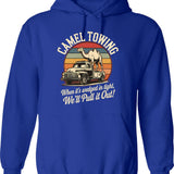 Camel Towing Retro Adult Humor Vintage Halloween Candy Hoodie - Blue